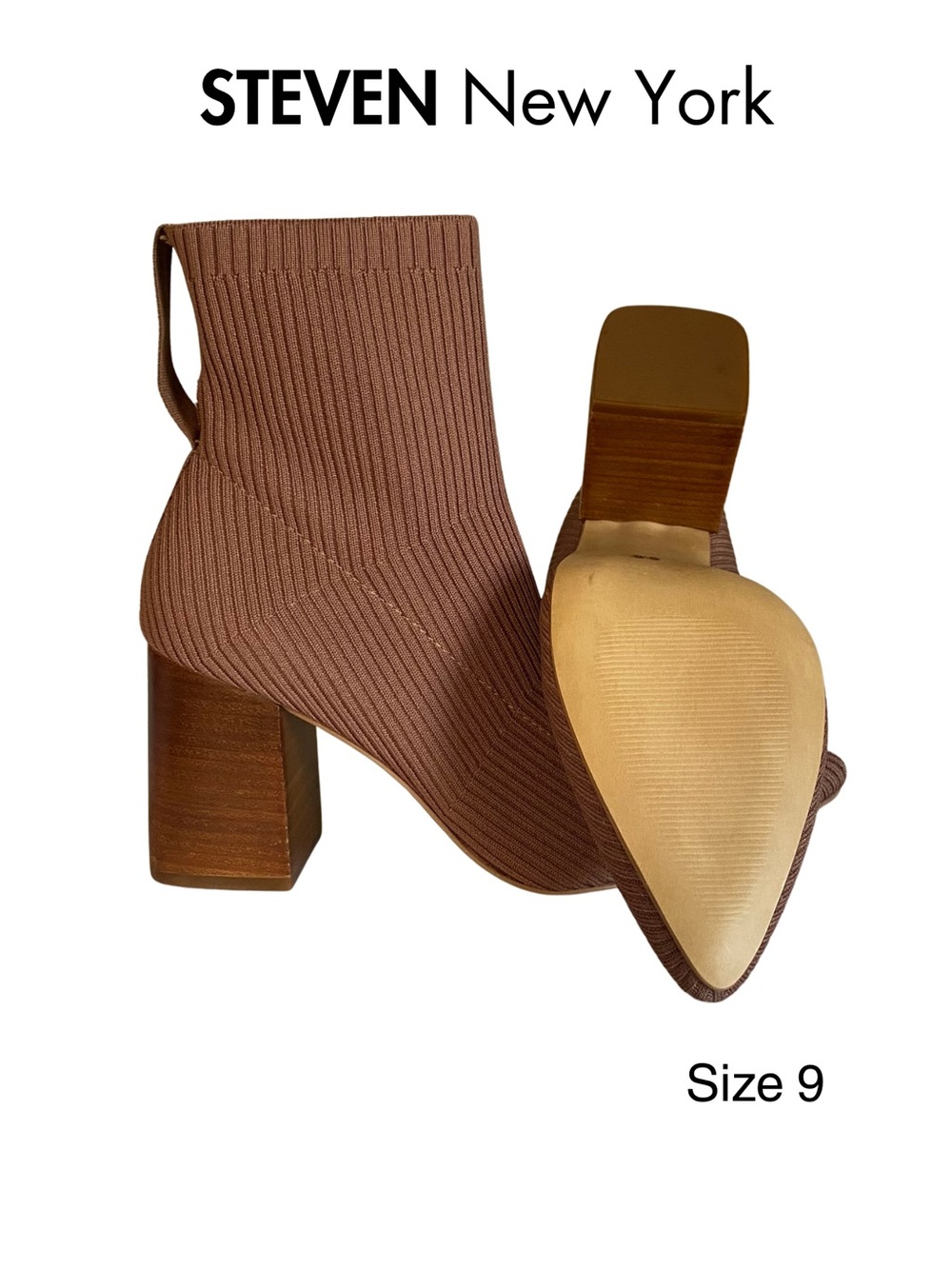 Steven New York Ribbed Ankle Boots – Size 9M